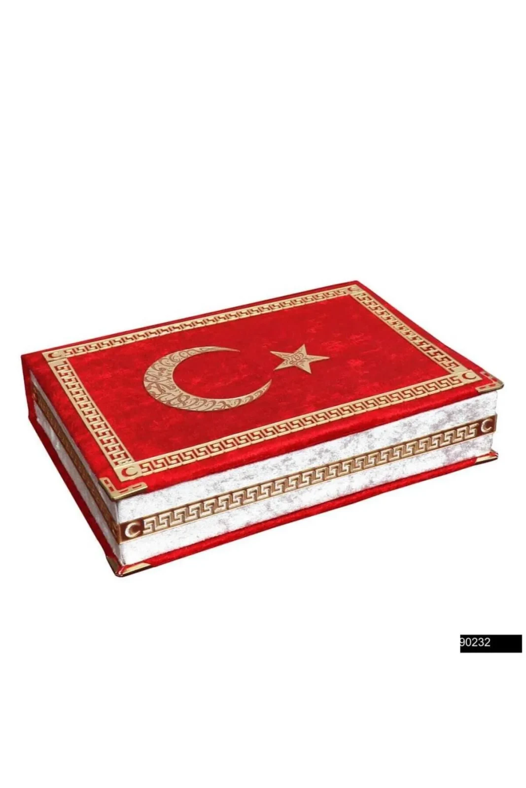 Türk Bayraklı Kadife Sandık Ve Kur’an-ı Kerim Seti 2