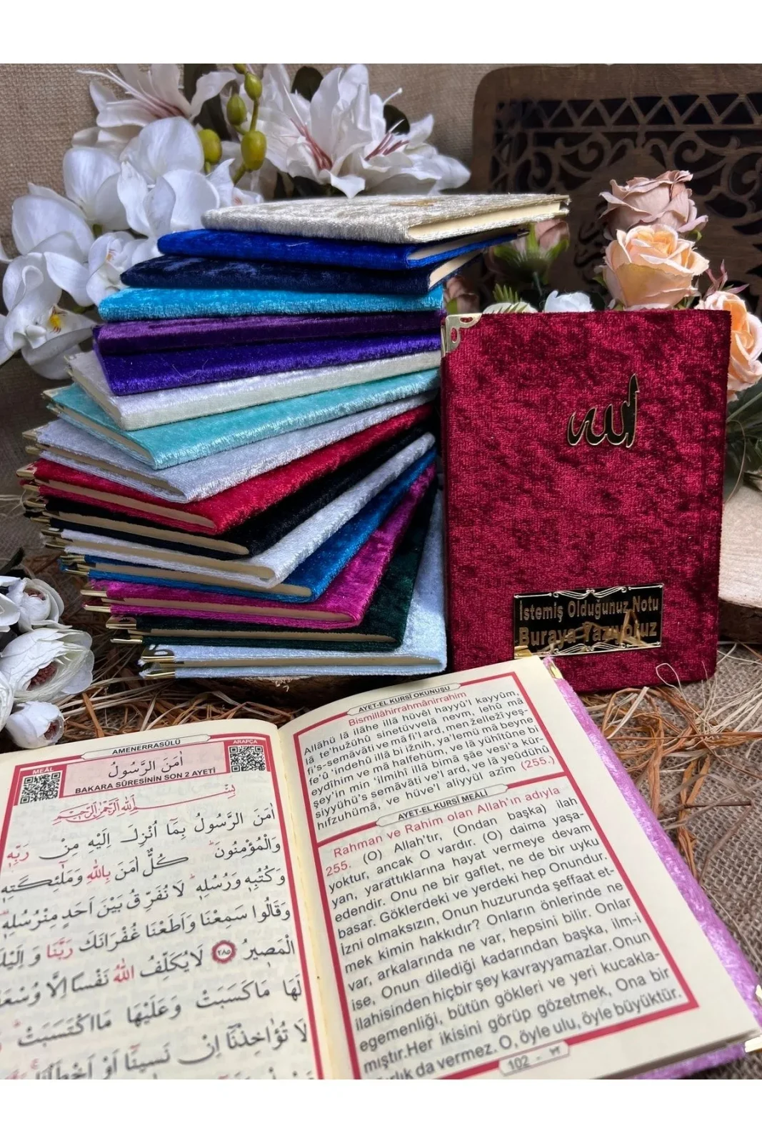 Kadife Yasin Kitabı Cüzü  Iri Yazılı 17*13 Cm 128 Sayfa Hac Umre Dogum Cenaze Mevlüt Hediyesi 2