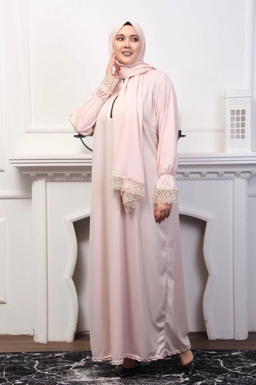 FERMUARLI KÜPÜR DESENLİ  NAMAZ ELBİSESİ